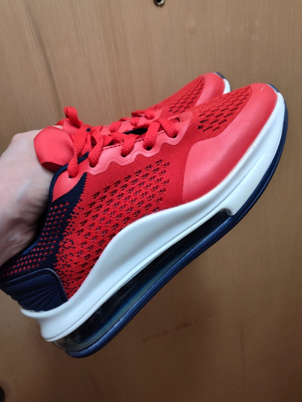 Women's Red and Navy Lightweight Athletic Sneakers